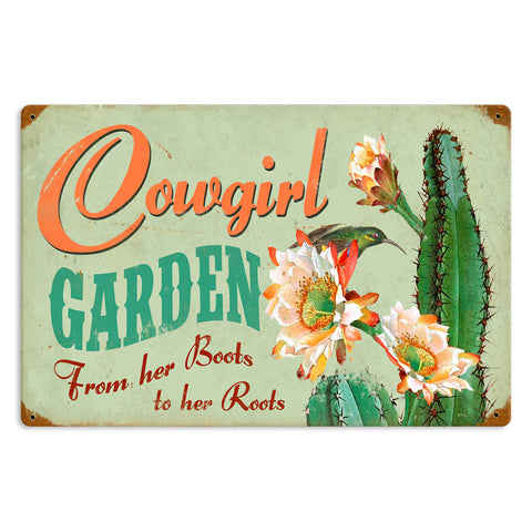 Cowgirl-Garden-Vintage-Sign-Metal-Sign