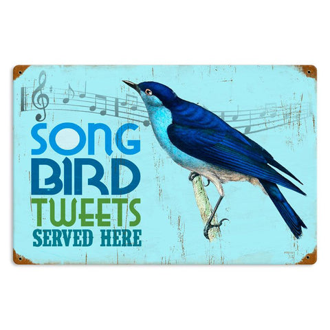 Bird Tweets Vintage Sign Metal Sign