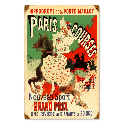 Paris Hippodrome Vintage Sign Metal Sign