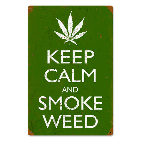 Keep Calm And Smoke Vintage Sign Metal Sign