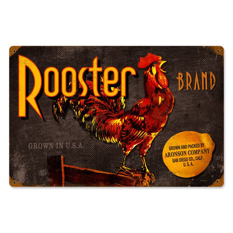 Rooster Brand Vintage Sign Metal Sign