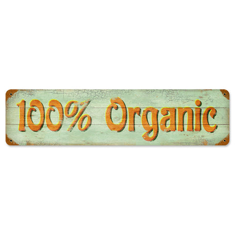 100%-Organic-Vintage-Sign-Metal-Sign