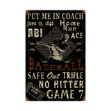Baseball Vintage Sign Metal Sign