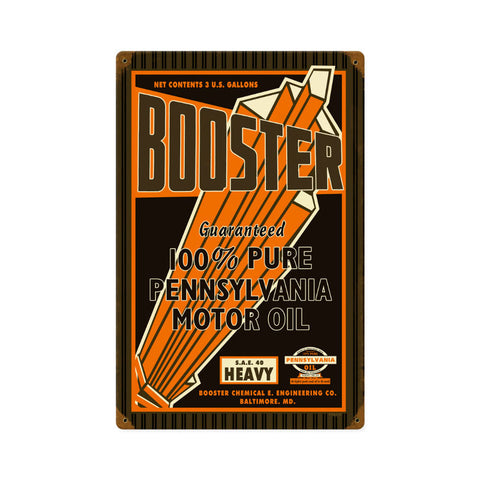 Booster Motor Oil Vintage Sign Metal Sign