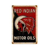 Red Indian Oil Vintage Sign Metal Sign