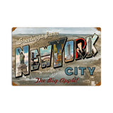 New York Postcard Vintage Sign Metal Sign