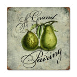 Pear Pairing Vintage Sign Metal Sign