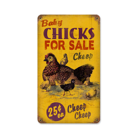 Chicks For Sale Vintage Sign Metal Sign