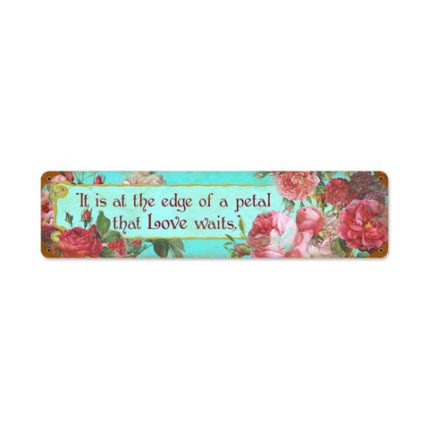 Love Rose Petal Vintage Sign Metal Sign