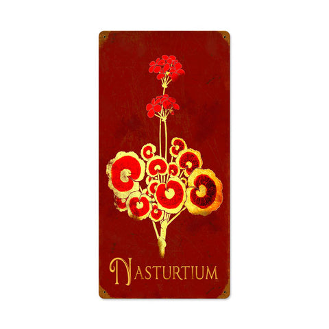 Nasturtium Vintage Sign Metal Sign