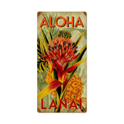 Aloha Pineapple Vintage Sign Metal Sign
