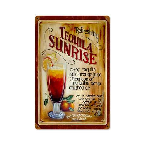 Tequila Sunrise Vintage Sign Metal Sign