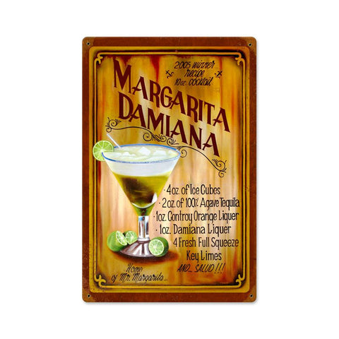 Margaritia Recipe Vintage Sign Metal Sign