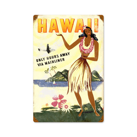 Hawaii Hours Away Vintage Sign Metal Sign