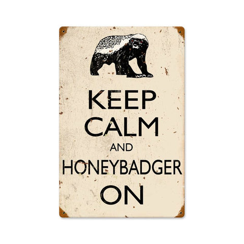 Honey Badger Vintage Sign Metal Sign