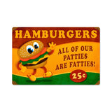 Hamburger Fatties Vintage Sign Metal Sign