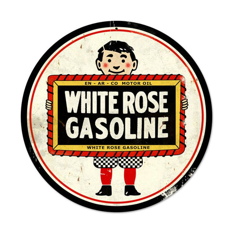 White Rose Vintage Sign Metal Sign