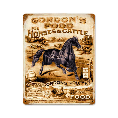 Gordons Feed Vintage Sign Metal Sign