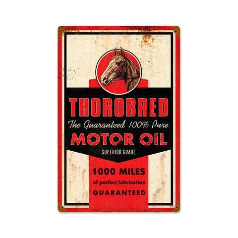 Thorobred Motor Oil Vintage Sign Metal Sign