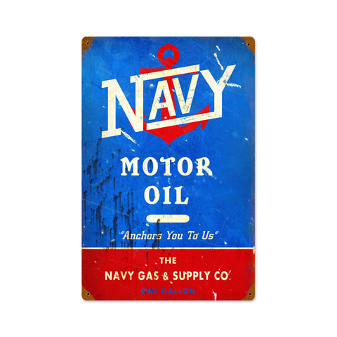 Navy Motor Oil Vintage Sign Metal Sign