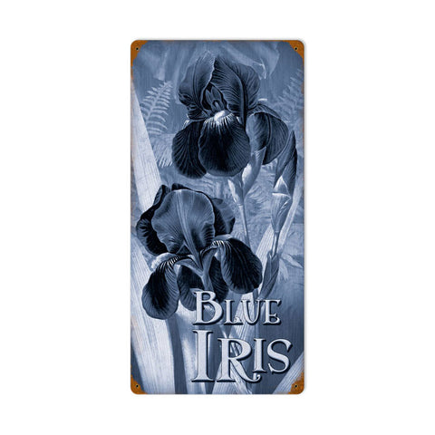 Blue Irises Vintage Sign Metal Sign