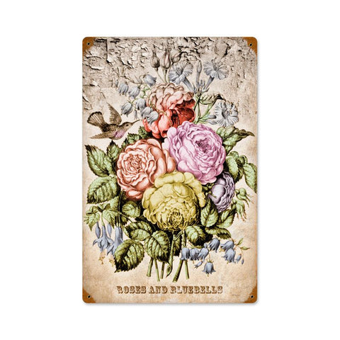 Tinted Flowers Vintage Sign Metal Sign