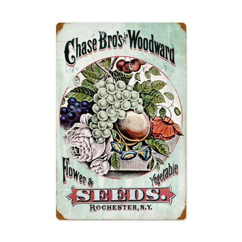 Chase Bros Seeds Vintage Sign Metal Sign