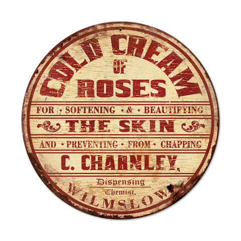 Cold Cream Roses Vintage Sign Metal Sign