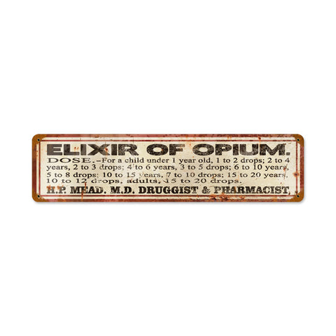 Elixer Of Opium Vintage Sign Metal Sign