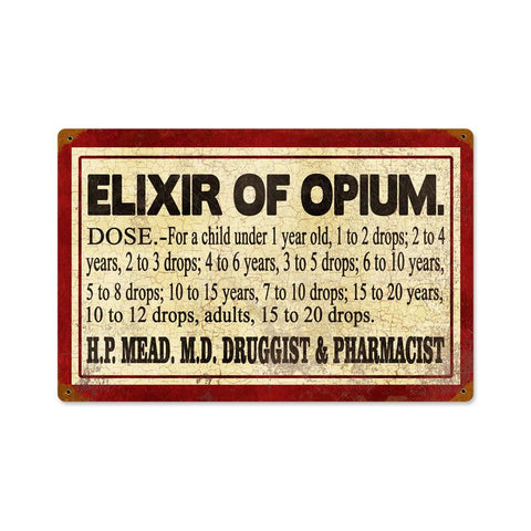Elixer Of Opium Vintage Sign Metal Sign