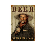 Cowboy Beer Vintage Sign Metal Sign