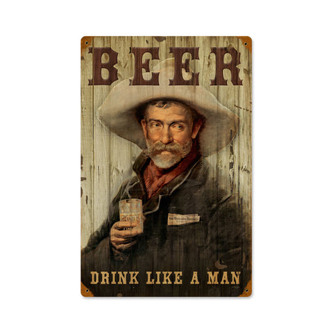 Cowboy Beer Vintage Sign Metal Sign