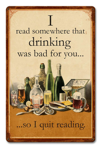 Read-Drinking-Was-Bad-Vintage-Sign-Metal-Sign