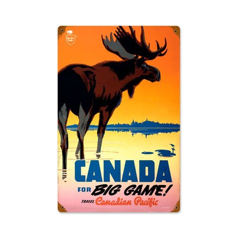 Canada Big Game Vintage Sign Metal Sign