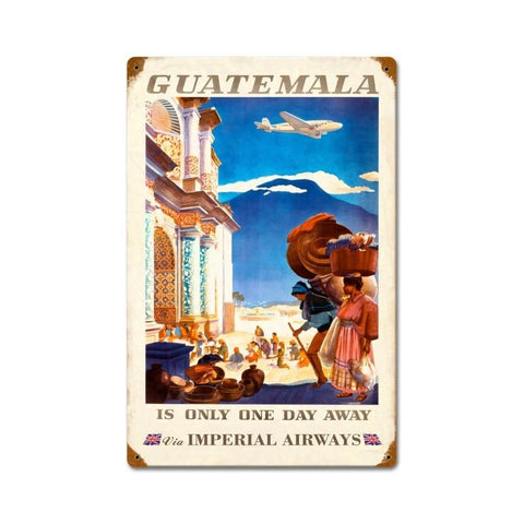 Guatemala Imperial Airways Vintage Sign Metal Sign