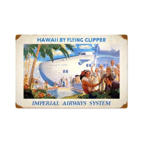 Hawaii By Clipper Vintage Sign Metal Sign