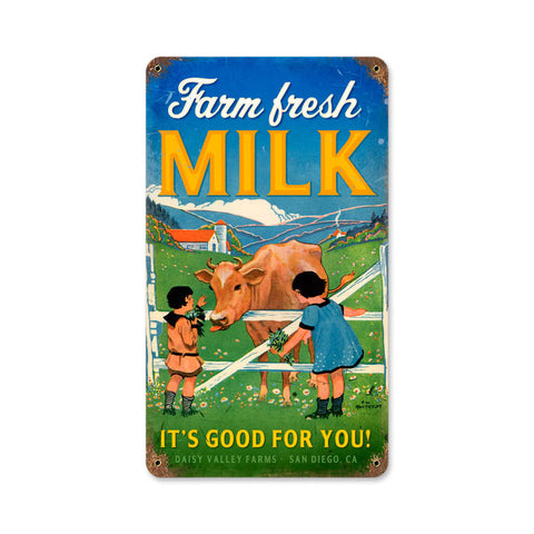 Farm Fresh Milk Vintage Sign Metal Sign