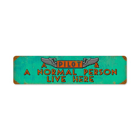 Pilot-And-Normal-Person-Vintage-Sign-Metal-Sign