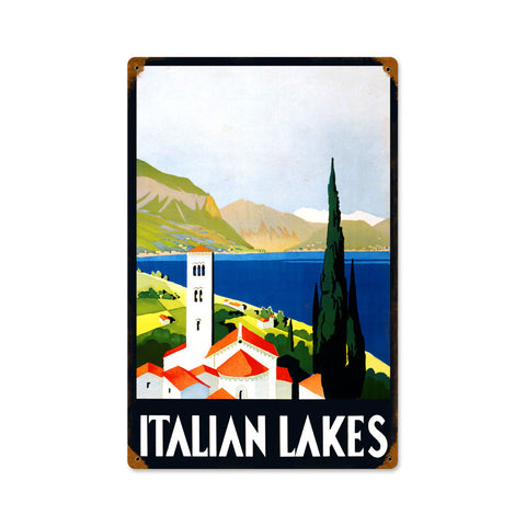 Italian Lakes Vintage Sign Metal Sign
