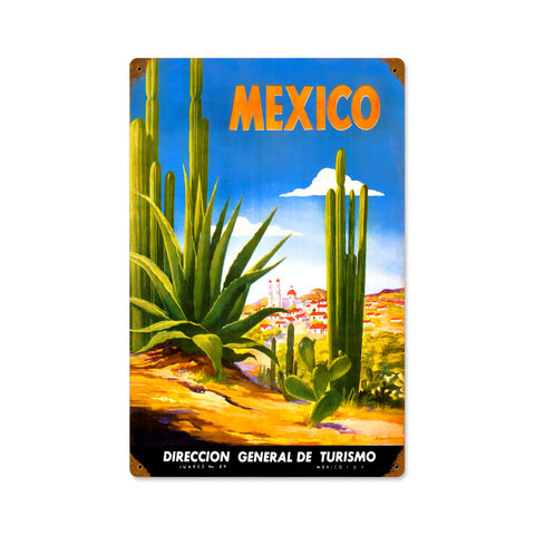 Mexico Cactus Vintage Sign Metal Sign
