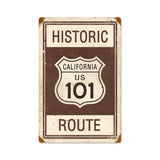Historic Route 101 Vintage Sign Metal Sign