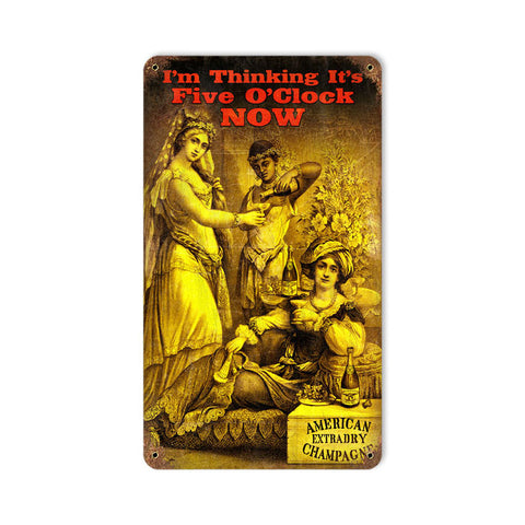 Five Oclock Metal Sign