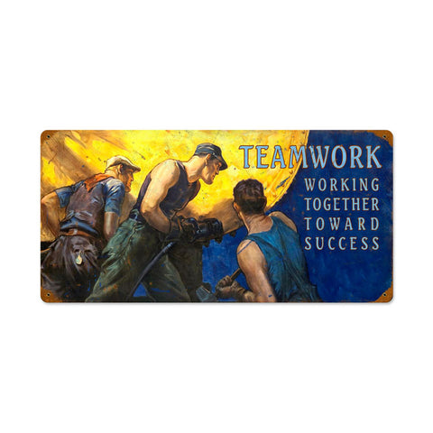 Working To Success Vintage Sign Metal Sign