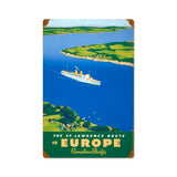 St Lawrence Route Europe Ship Vintage Sign Metal Sign