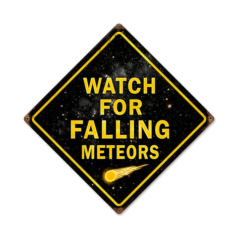 Falling Meteors Vintage Sign Metal Sign
