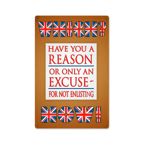 Which Now Enlisting Vintage Sign Metal Sign