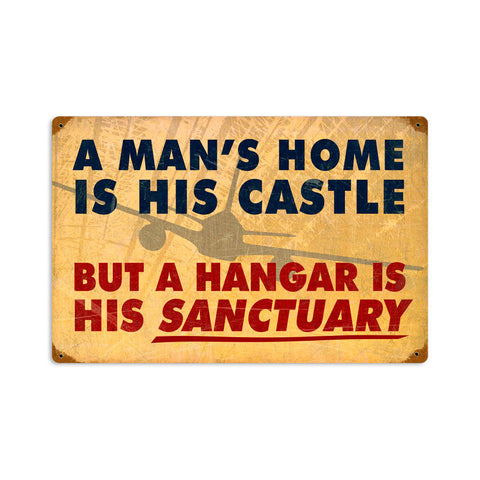 Mans-Home-Hangar-Vintage-Sign-Metal-Sign