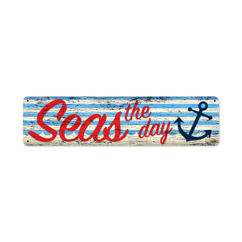 Seas The Day Vintage Sign Metal Sign