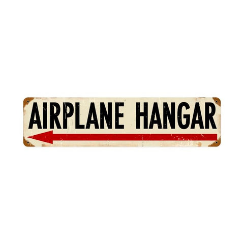 Airplane Hanger Left Vintage Sign Metal Sign