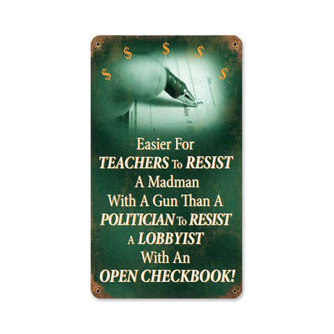 Teachers Vs Politicians Vintage Sign Metal Sign